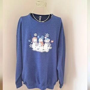 Jerzees Cottagecore Grandmacore  Women's Snowman Sweatshirt, Size 3X.